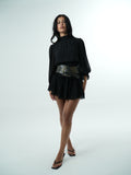 Vestido Babados Decote Costas