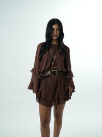 Cocoa Ruffle Dress
