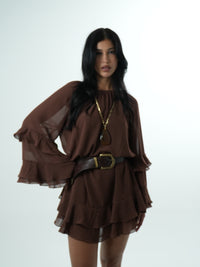 Cocoa Ruffle Dress