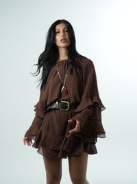 Cocoa Ruffle Dress