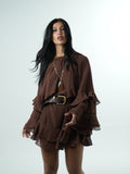 Cocoa Ruffle Dress