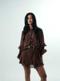 Cocoa Ruffle Dress