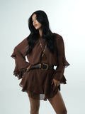 Cocoa Ruffle Dress