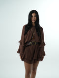 Cocoa Ruffle Dress
