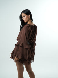 Cocoa Ruffle Dress