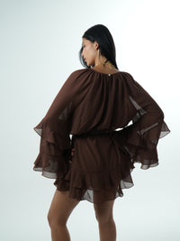 Cocoa Ruffle Dress