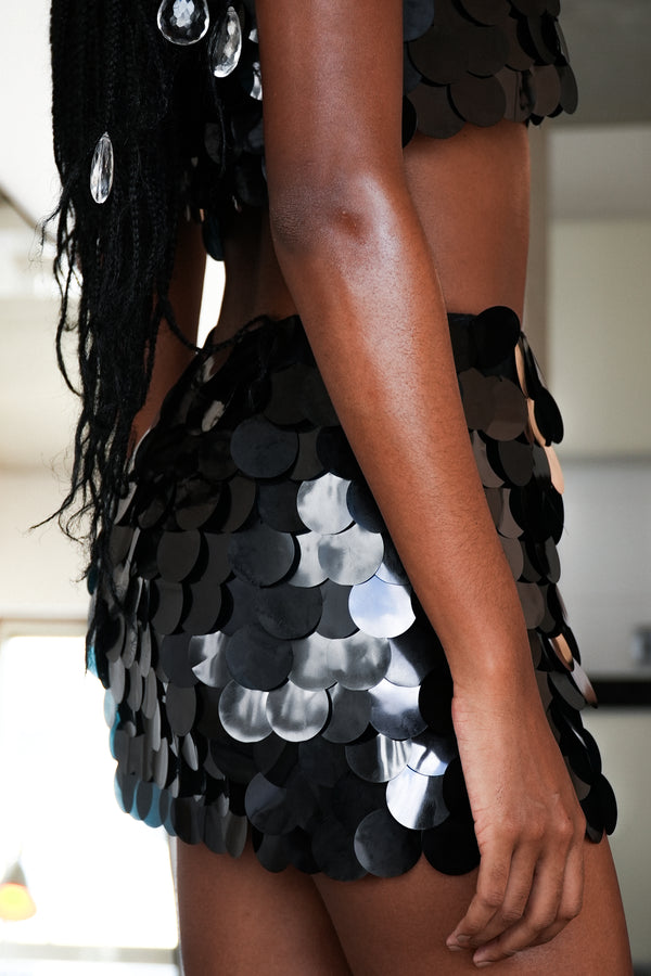 Sequined Mini Maxi Skirt