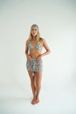 Conjunto Crochet Paetês Prata