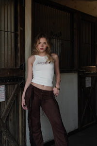 PRÉ-VENDA Calça Suede Franjas