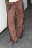 PRÉ-VENDA Calça Suede Franjas