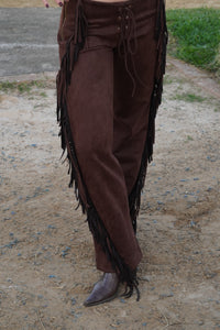 PRÉ-VENDA Calça Suede Franjas