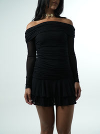 Vestido Tule Drapeado