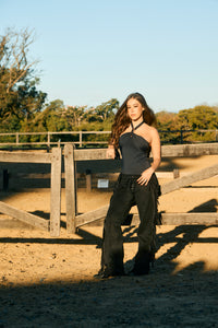 Suede Fringed Trousers