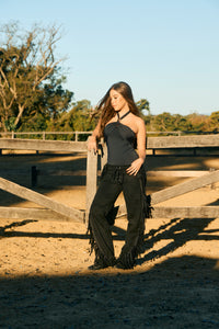 Suede Fringed Trousers