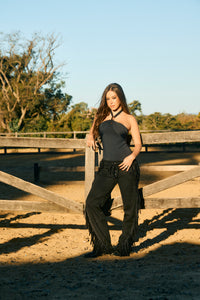 Suede Fringed Trousers