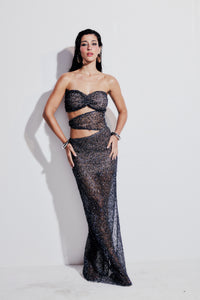 Vestido Longo Recortes Elaris