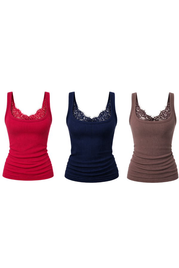 Kit: 3 Regatas Push Up (Vermelho, Azul e Marrom)