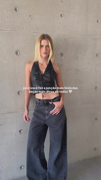 Stories de Leather Corset with Eyelets
