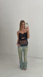 Stories de Calça Jeans Cintura Baixa Destroyed Strass