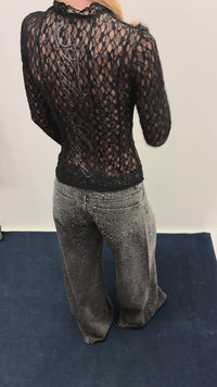 Stories de Blusa Renda Fallen Angel Preto