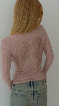 Stories de Blusa Manga Longa Renda Angel Rosa