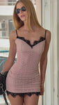 Stories de Vestido Curto Laced Renda Rosa