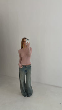 Stories de Blusa Manga Longa Renda Angel Rosa