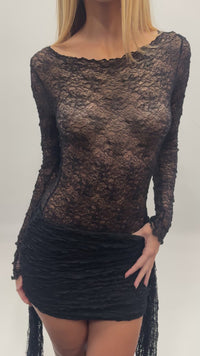 Stories de Body Manga Longa Renda