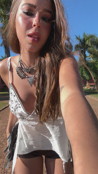 Stories de Mini Shorts Franjas