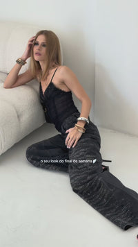 Stories de Calça Jeans Wild Black Strass