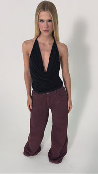 Stories de Calça Jeans Supernova Vinho